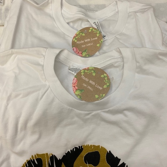 Figleaffashion Leopard Lips Graphic Tee White NWT - Picture 7 of 7